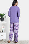 Zivame 2 Mile Fashion Knit Cotton Pyjama Set -Aster Purple — thumbnail 4